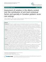 Assessment of variation in the alberta context tool: the contribution of unit level contextual factors and specialty in Canadian pediatric acute care settings
