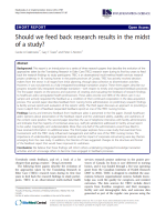 Should we feed back research results in the midst of a study?