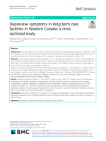 Depressive symptoms in long term care facilities in Western Canada: a cross sectional study