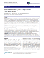 Feedback reporting of survey data to healthcare aides