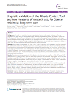 Linguistic validation of the Alberta Context Tool and two measures of research use, for German residential long term care