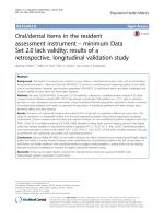 Oral/dental items in the resident assessment instrument – minimum Data Set 2.0 lack validity: results of a retrospective, longitudinal validation study
